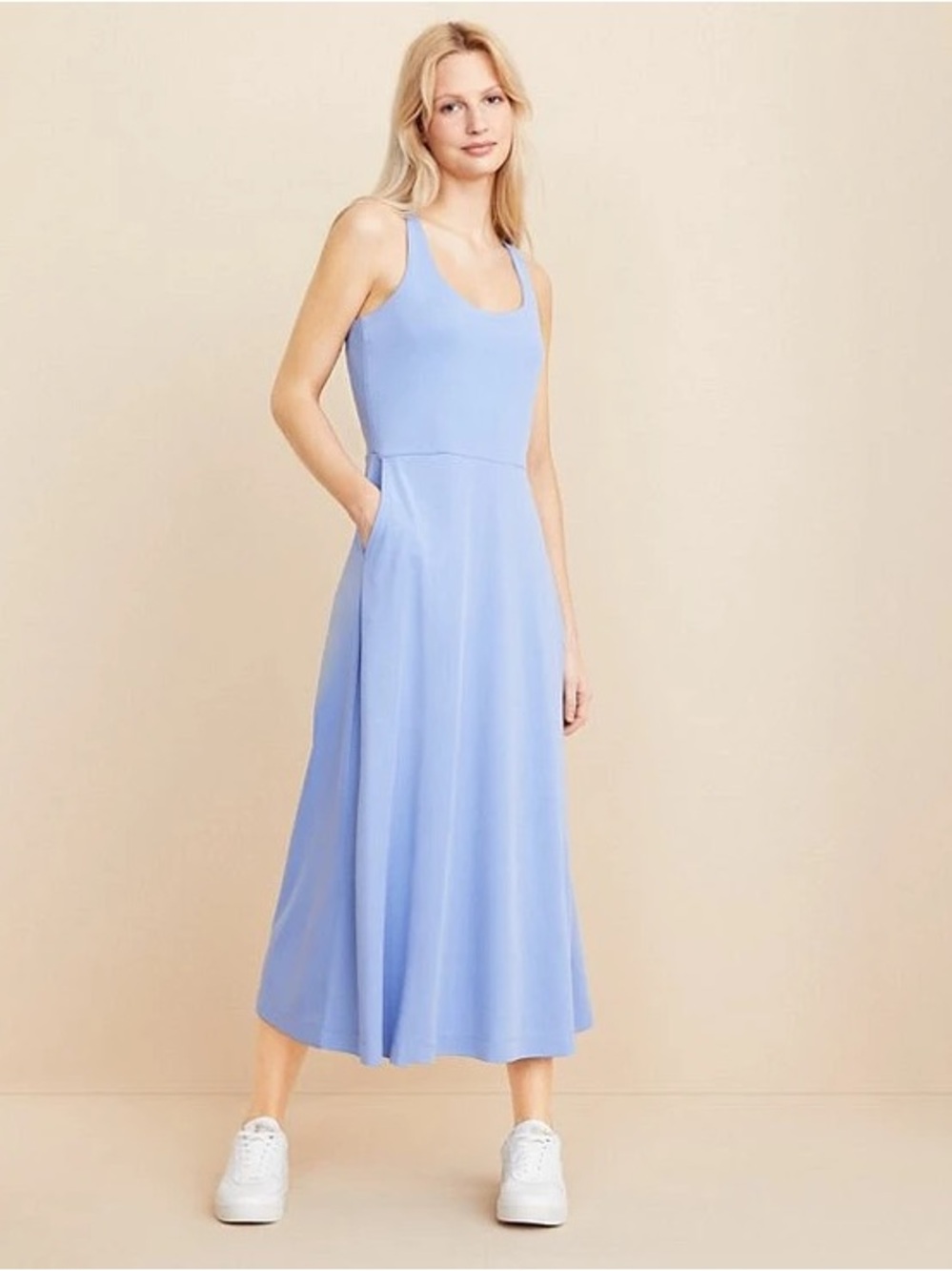 LOFT Lou & Grey Sandwashed Tank Midi Pocket Dress